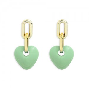 Korean Fashion Mini-heart Model Preferred Quality Costume Women Earrings - Green