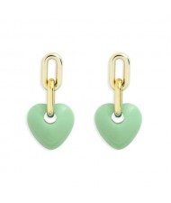 Korean Fashion Mini-heart Model Preferred Quality Costume Women Earrings - Green