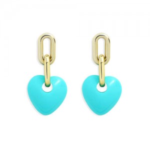 Korean Fashion Mini-heart Model Preferred Quality Costume Women Earrings - Blue