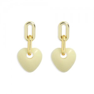 Korean Fashion Mini-heart Model Preferred Quality Costume Women Earrings - Beige