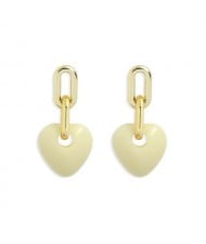 Korean Fashion Mini-heart Model Preferred Quality Costume Women Earrings - Beige