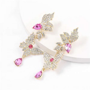 Super Shining Butterfly Design Women Golden Banquet Fashion Earrings