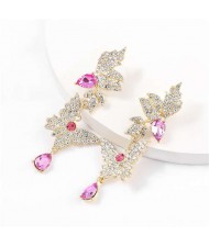 Super Shining Butterfly Design Women Golden Banquet Fashion Earrings