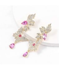 Super Shining Butterfly Design Women Golden Banquet Fashion Earrings