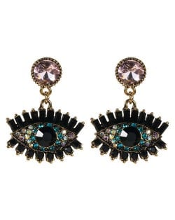 Bold Design High Fashion Eye Style Women Costume Statement Earrings - Pink