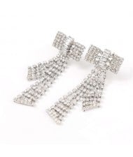 Shining Bowknot Design Korean Fashion Women Banquet Style Earrings