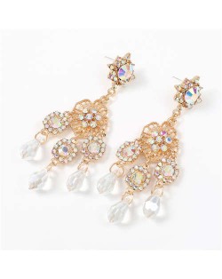 European and U.S. High Fashion Floral Design Acrylic Royal Style Women Earrings - White