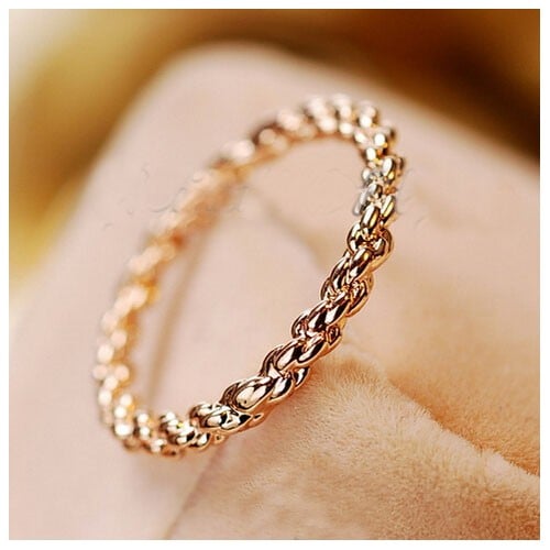 twist design 18k rose gold finger ring rose design ring in gold