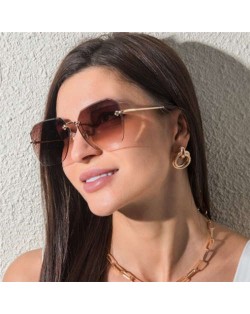 5 Colors Available Frameless Design Seashore Fashion Women Sunglasses