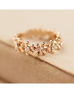 Lively Daisy Genre 18K Rose Gold Pinky Ring