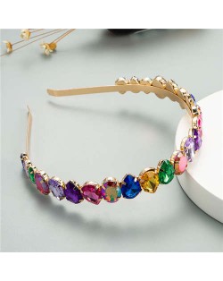 Multicolor Rhinestone Embellished Fair Lady Fashion Women Hair Hoop