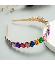 Multicolor Rhinestone Embellished Fair Lady Fashion Women Hair Hoop