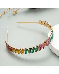 Glistening Colorful Bar Gems Embellished Korean Fashion Women Hair Hoop
