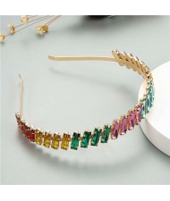 Glistening Colorful Bar Gems Embellished Korean Fashion Women Hair Hoop