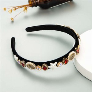 Starfish and Jewel Elements Design Vintage Fashion Women Hair Hoop/ Headband - Red