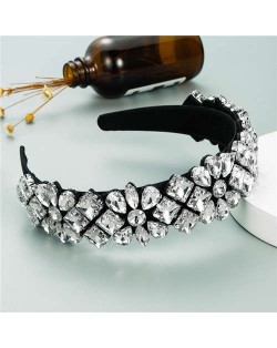 Super Shining Rhinestone Flower Baroque Bejeweled Women Hair Hoop/ Headband