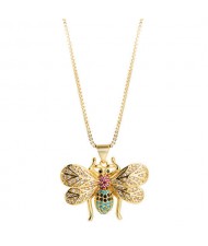 Creative Gold Plated Bee Pendant High Fashion Women Costume Necklace