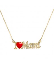 Love Fashion English Alphabets Pendant Golden Costume Necklace