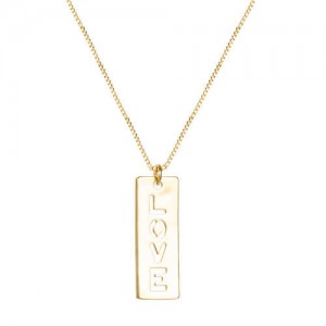 Love Pendant 18K Gold Plated Women Western Fashion Necklace