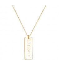 Love Pendant 18K Gold Plated Women Western Fashion Necklace