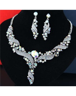 Luxurious Style Bridal Fashion Women Costume Necklace and Earrings Set