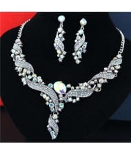 Luxurious Style Bridal Fashion Women Costume Necklace and Earrings Set