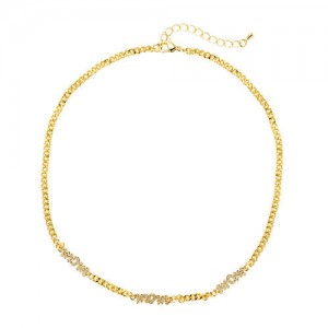 Mothers Day Theme Golden Short Western Fashion Necklace