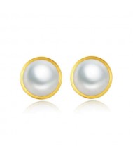 Freshwater Pearl 14K Gold Plated 925 Sterling Silver Women Stud Earrings