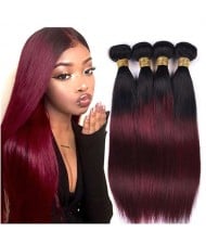 Burgundy Straight Color 1B/99J Brazilian Virgin Remy Human Hair 1 Piece Hair Bundle