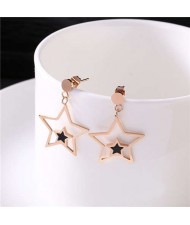 Star Theme Western Fashion Stainless Steel Earrings