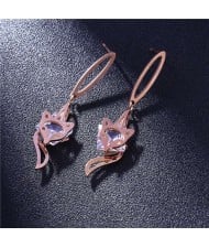 Fox Design Stainless Steel Women Shoulder Duster Earrings