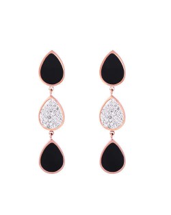 Unique Contrast Colors Waterdrop Strand Design Stainless Steel Women Earrings