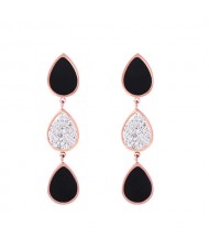 Unique Contrast Colors Waterdrop Strand Design Stainless Steel Women Earrings