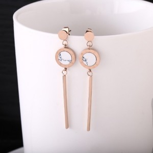 Rounds and Dangling Tassel Combo Women Stainless Steel Earrings