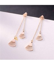Romantic Seashell Stainless Steel Tassel Earrings