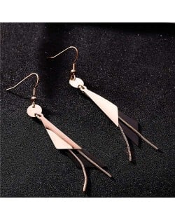 High Fashion Triangles and Tassel Combo Stainless Steel Women Earrings