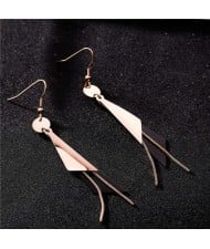 High Fashion Triangles and Tassel Combo Stainless Steel Women Earrings
