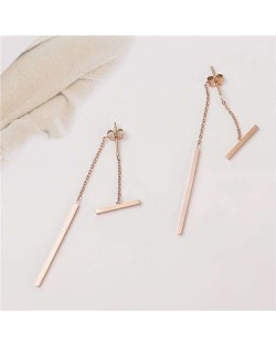 Simple Sticks Combo Stainless Steel Earrings - Rose Gold