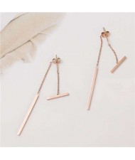 Simple Sticks Combo Stainless Steel Earrings - Rose Gold