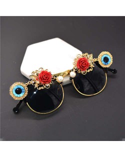 Roses Decorated Punk Fashion Women Sunglasses