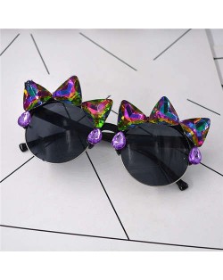 Rhinestone Rivets Embellished Punk Fashion Women Sunglasses