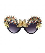 Butterflies and Beetles Embellished High Fashion Women Party Sunglasses