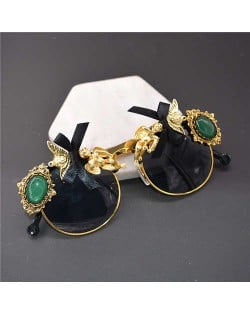 Angels and Gems Embellished Black Fashion Women Costume Sunglasses