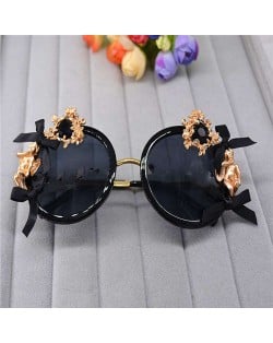 Golden Angel and Heart Embellished Bowknots Fashion Women Costume Sunglasses