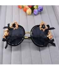 Golden Angel and Heart Embellished Bowknots Fashion Women Costume Sunglasses