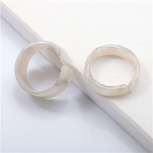(2 pcs) Korean High Fashion Index Finger Resin Rings Set - White