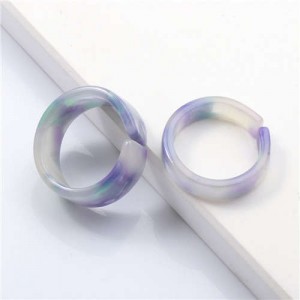 (2 pcs) Korean High Fashion Index Finger Resin Rings Set - Purple