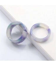 (2 pcs) Korean High Fashion Index Finger Resin Rings Set - Purple