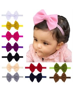 (20 pcs) Multi-color Cute Bowknot Baby Cloth Hair Bands Set