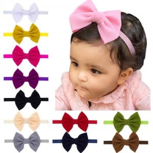 (20 pcs) Multi-color Cute Bowknot Baby Cloth Hair Bands Set